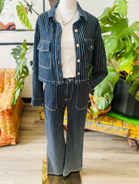 Old School Pinstripe Denim Pants