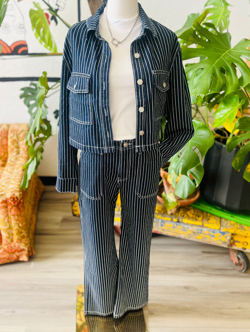Old School Pinstripe Denim Pants