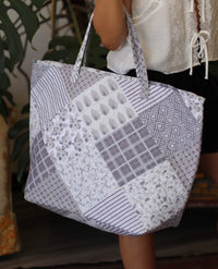 "Charming Greys" Quilted Tote Bag