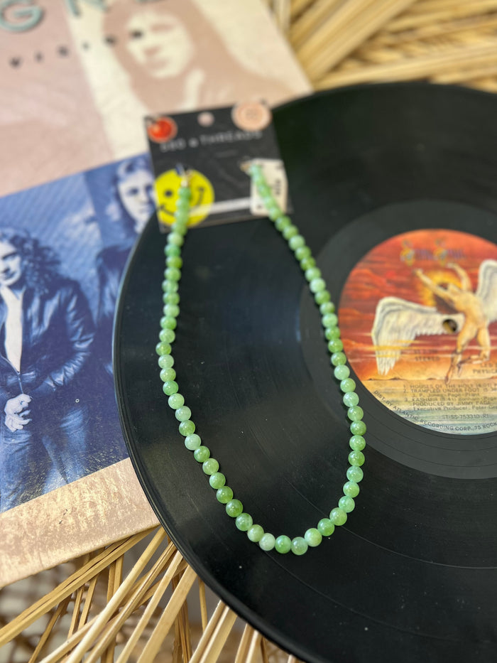 Green Round Beaded Necklace