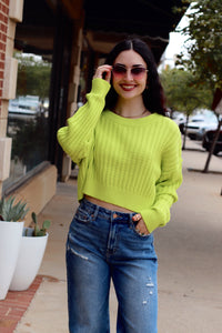 Baylee Knit Sweater + Lime