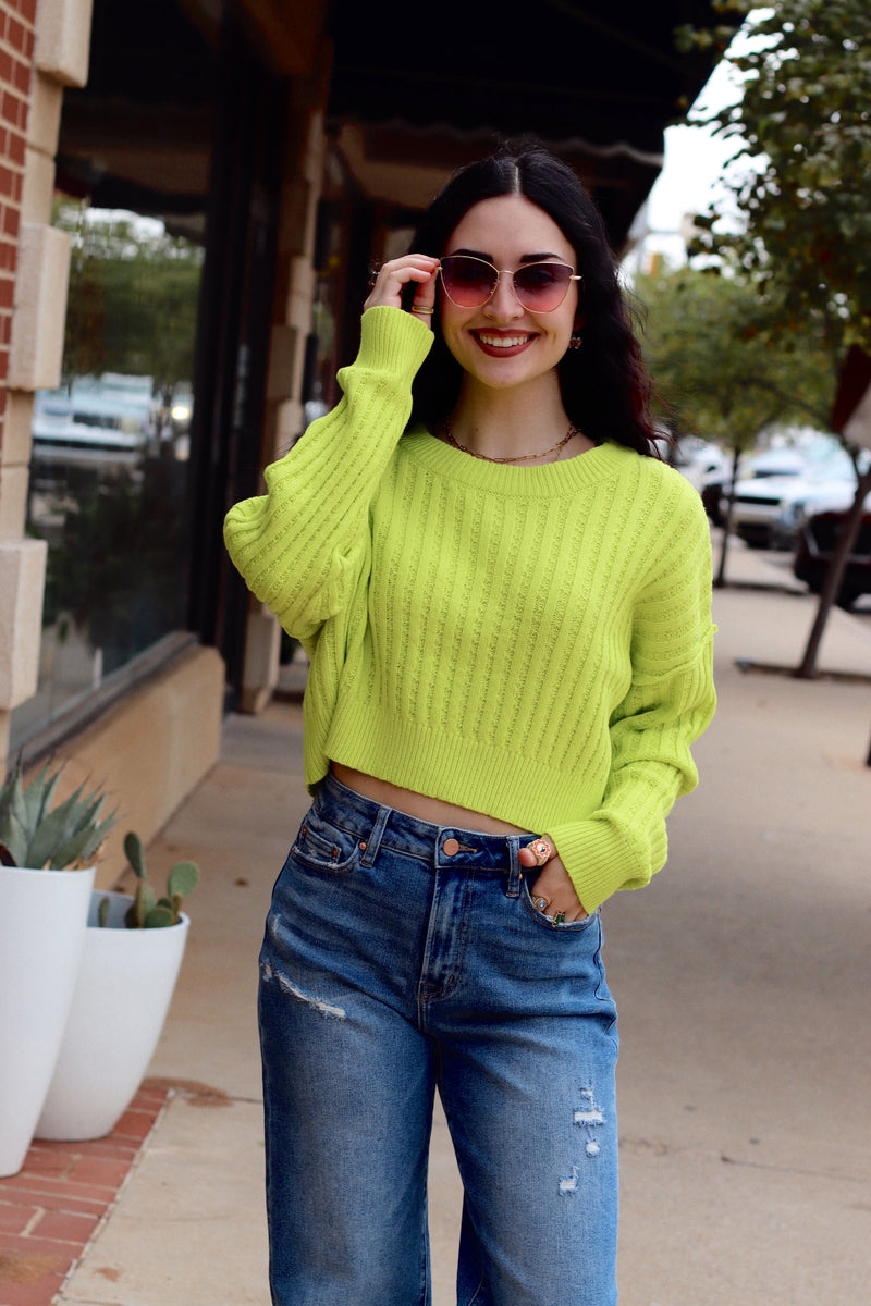 Baylee Knit Sweater + Lime