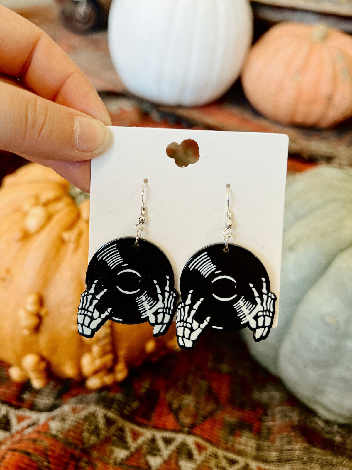 Acrylic Skelly Record Earrings
