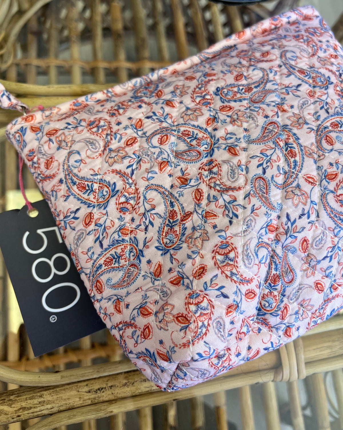 "Pink Paisley Dreams"  Quilted Cosmetic Bag