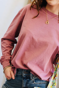 Basic Long Sleeve Top + Mauve