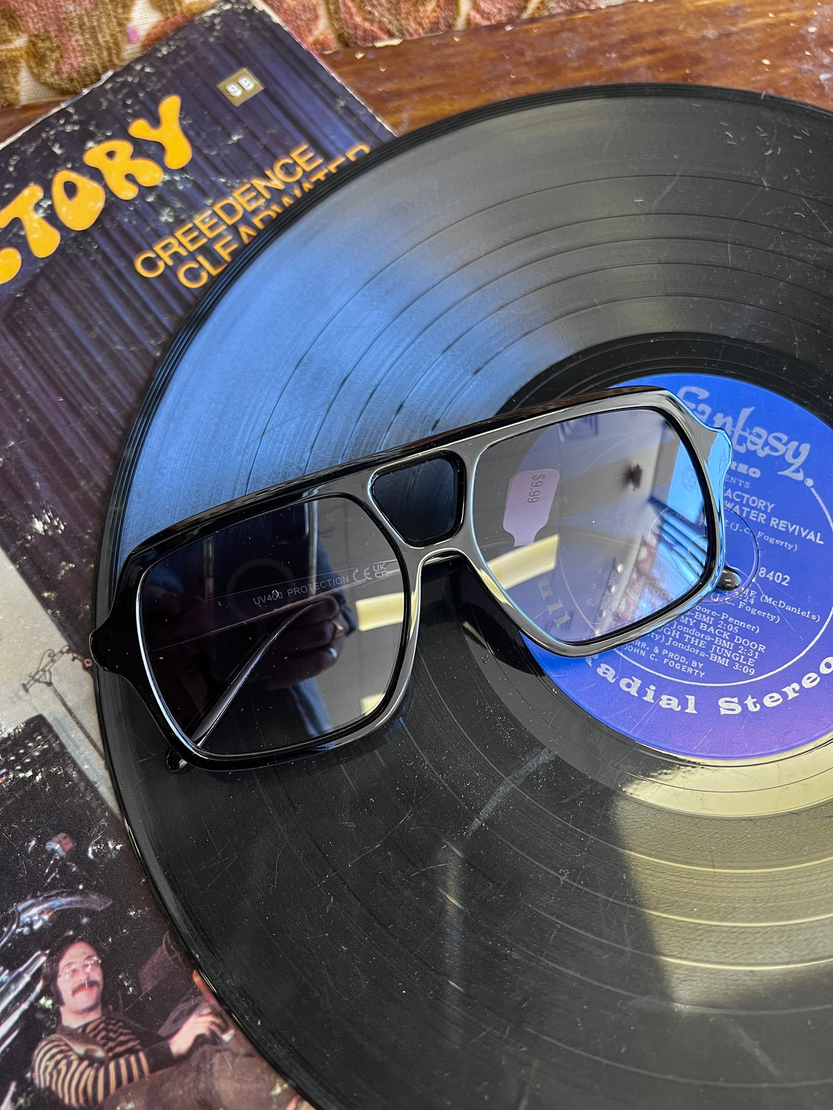 Large Acetate Frame Retro Aviator Sunglasses