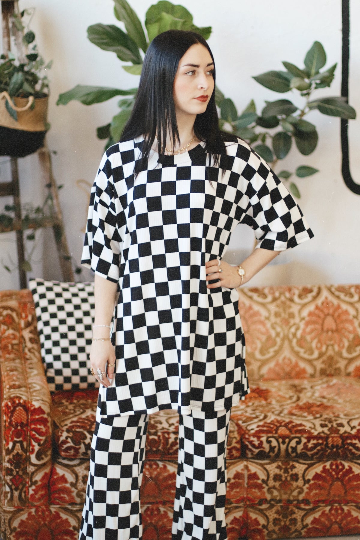 B+W Checkered Pant Set