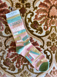 Booked & Busy Crew Socks
