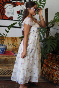 Ella Enchanted Blue Floral Midi Dress