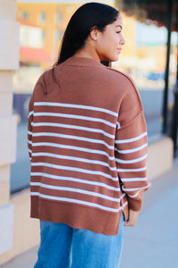 Oversized Striped Sweater + Camel