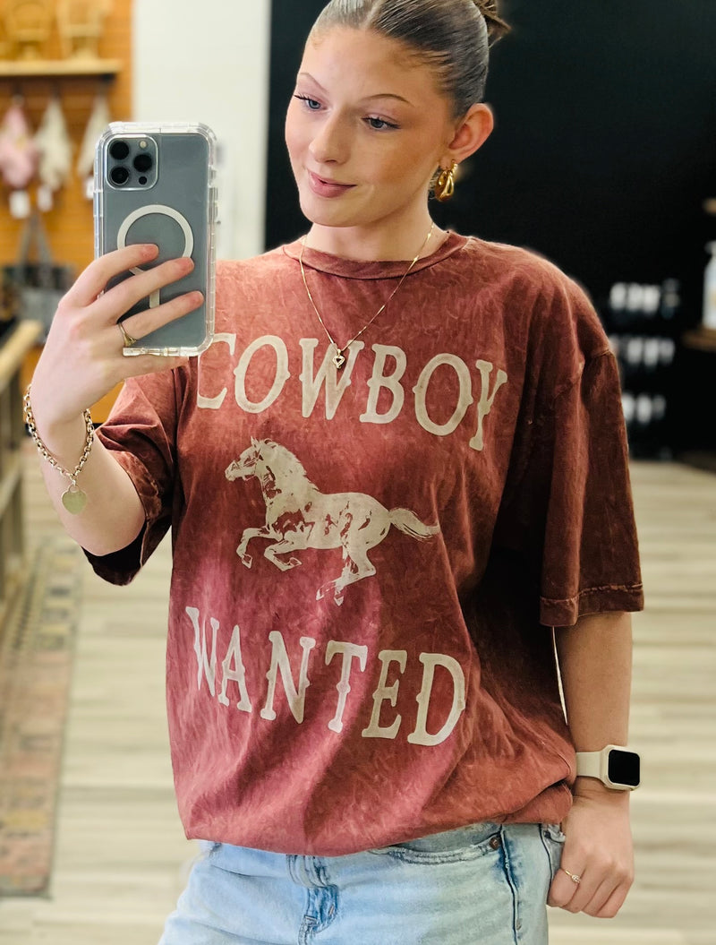 Mineral Wash Cowboy Tee + Wine