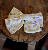 Large Cord Rhinestone Bow