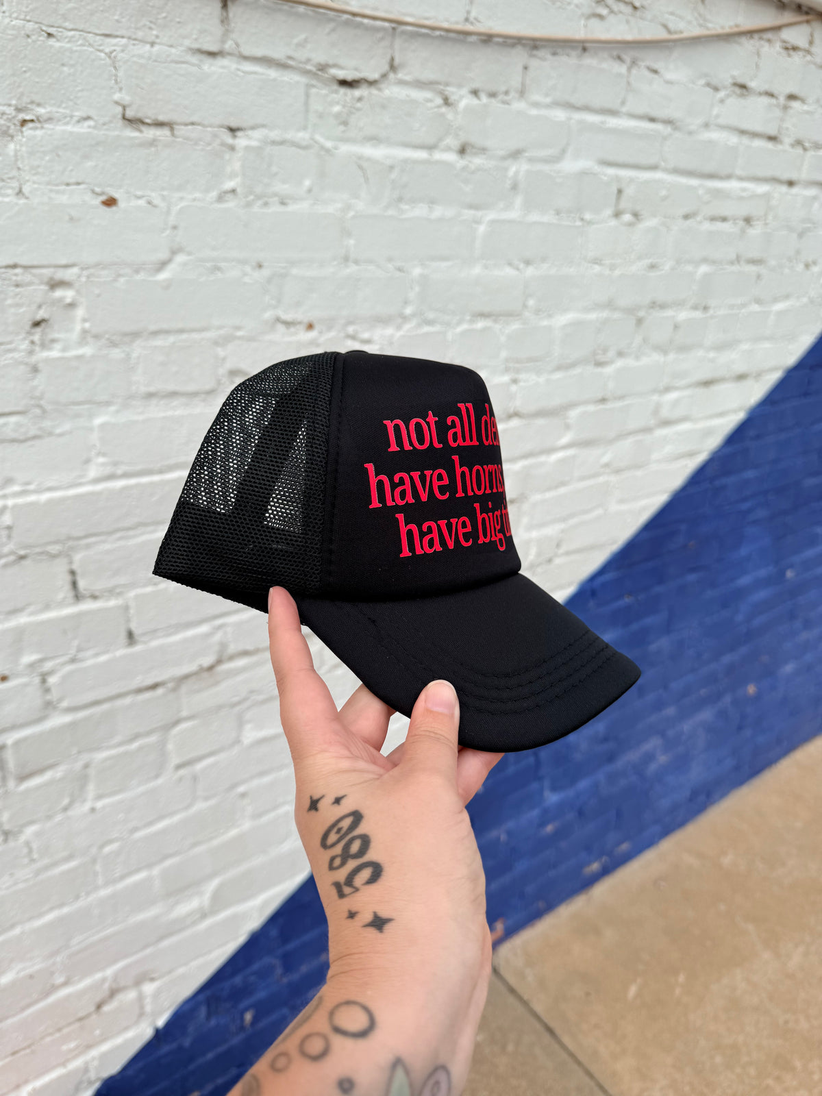 580 Trucker Hat +Black Not All Demons