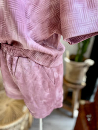 *Quilted Washed Knit Top & Shorts Set in Mauve