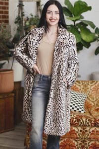 That Girl Soft Faux Fur Leopard Overcoat