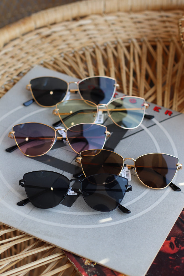 Cateye Metal Frame Sunglasses