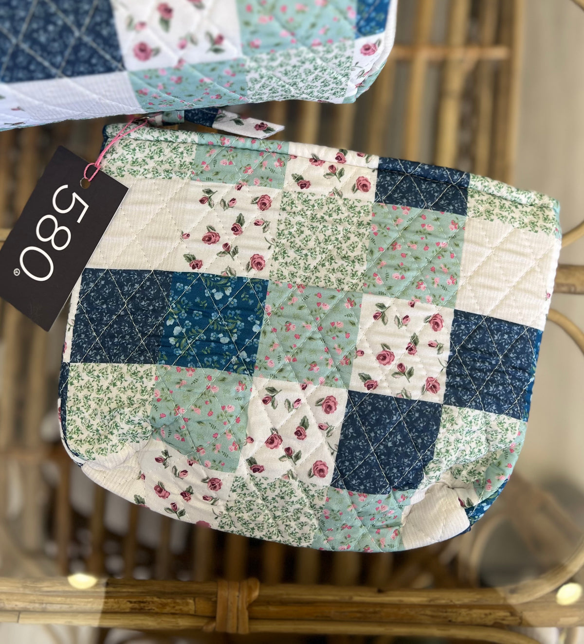 "Floral Delight" Quilted Cosmetic Bag