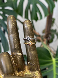 CZ Inlaid Star 18K Gold Plated Ring in Gold
