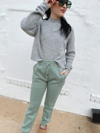 Kate Knit Cropped Sweater + Grey
