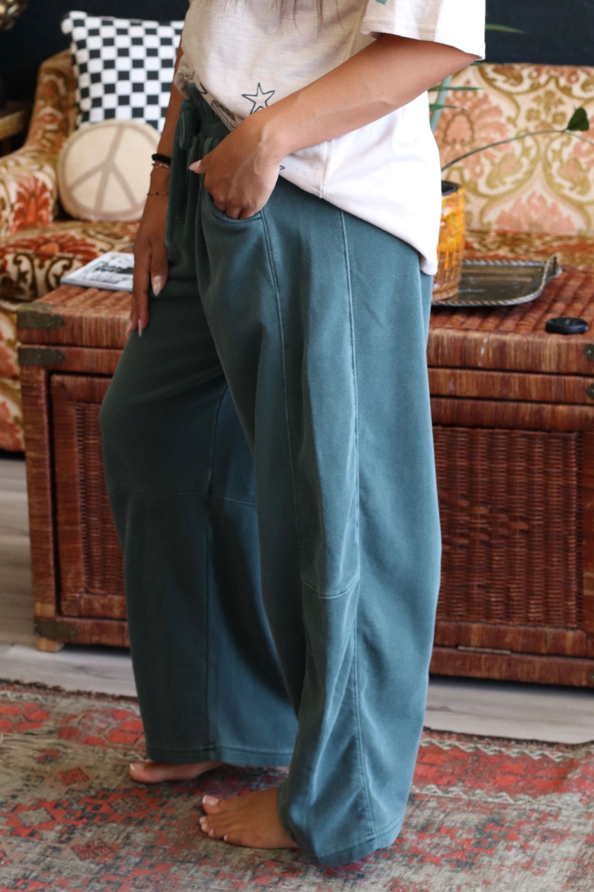 Essential Hunter Green Barrel Sweatpants