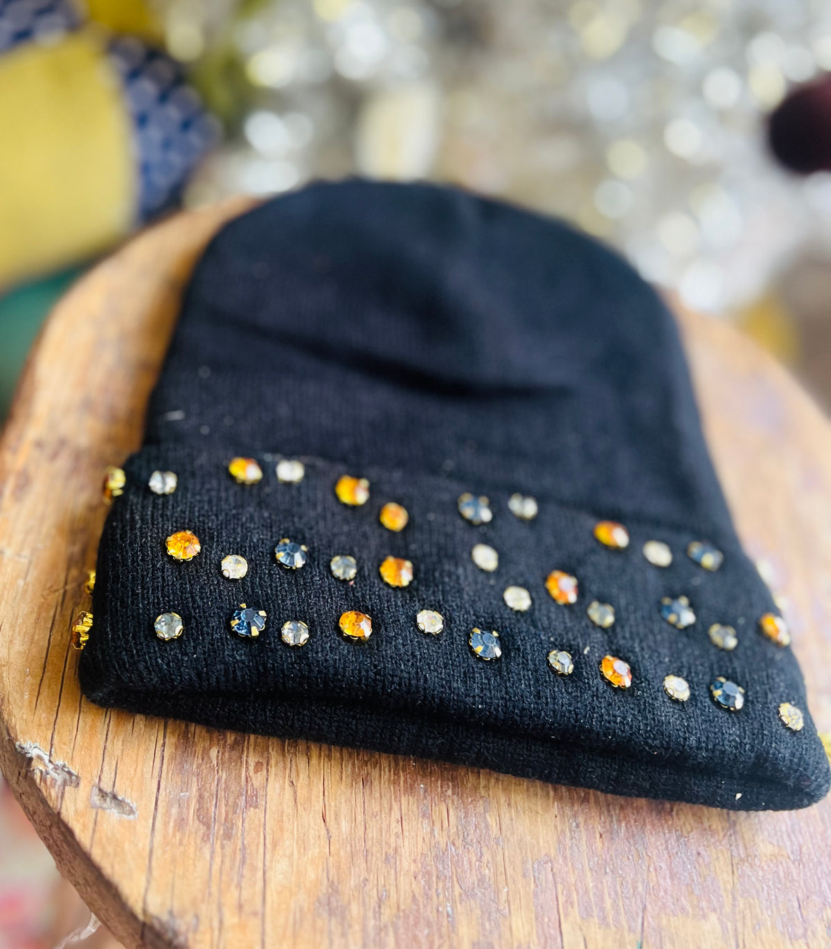 Black Jeweled Beanie + 3 styles