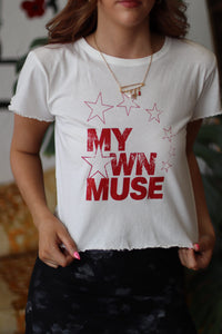 My Own Muse Vintage Wash Cropped Graphic Tee