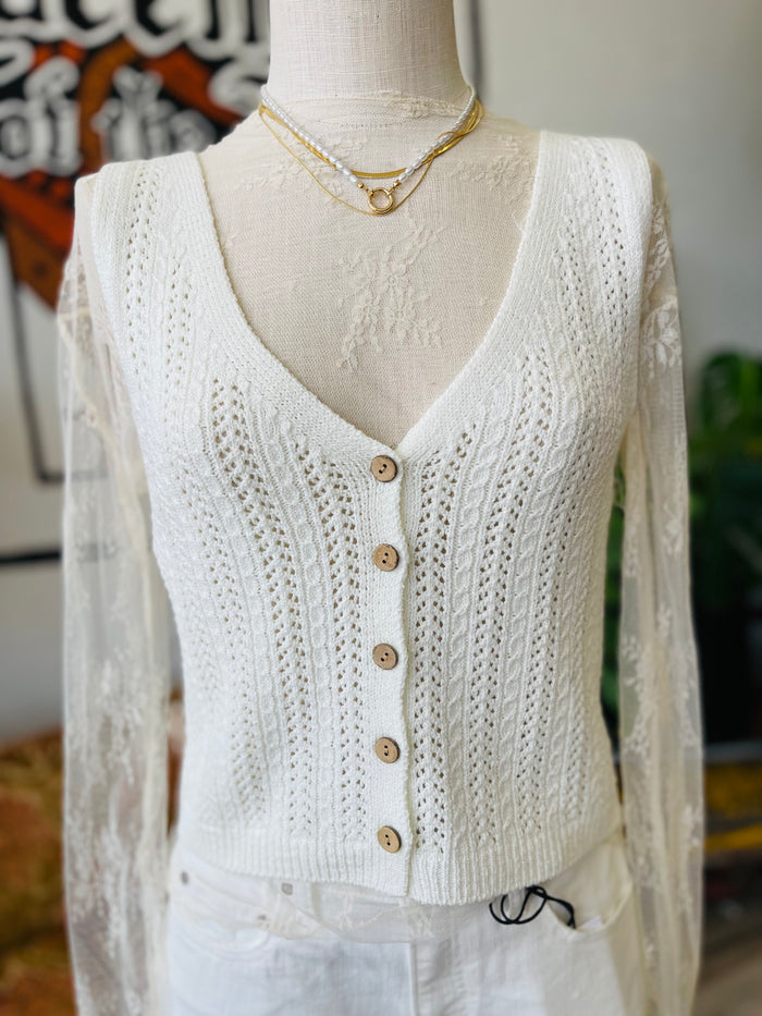 Not Your Grannie's Sweater Vest in Ivory
