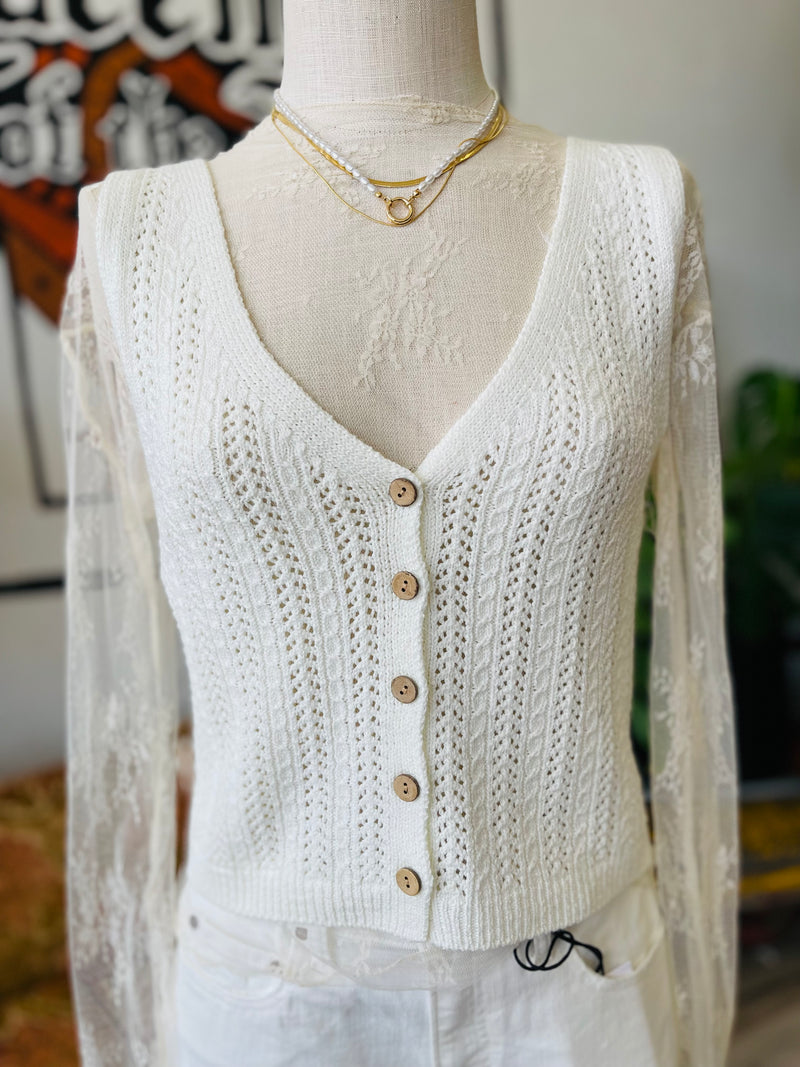 Not Your Grannie's Sweater Vest in Ivory