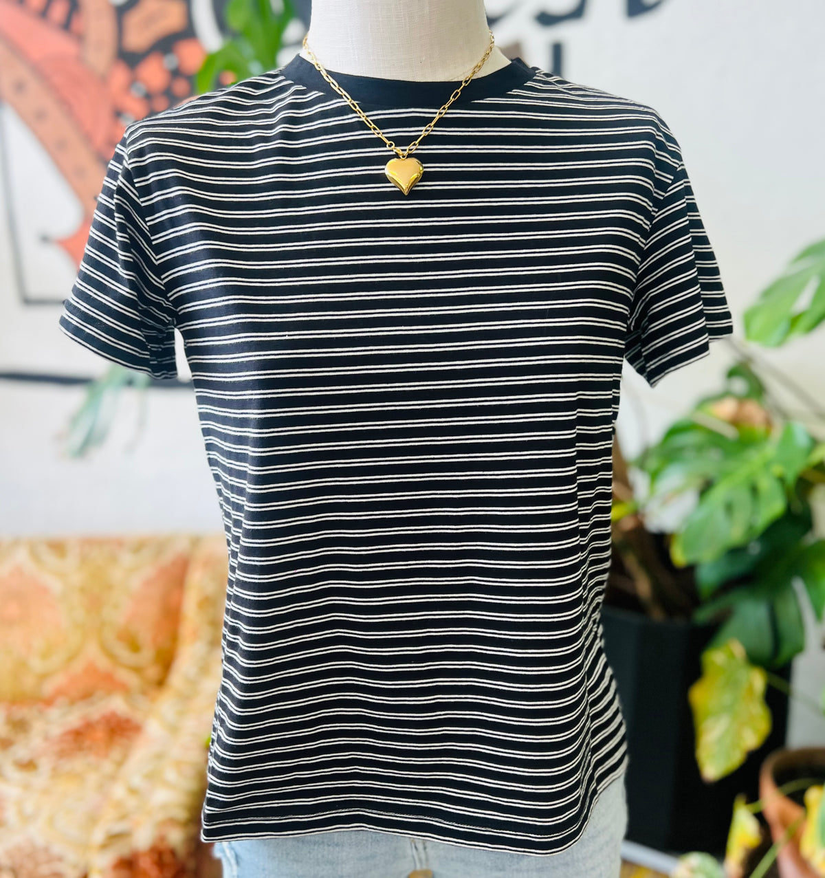 90s Basic Striped Cotton Top