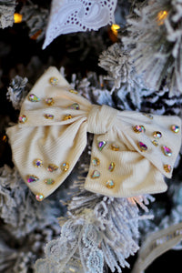 Large Cord Rhinestone Bow