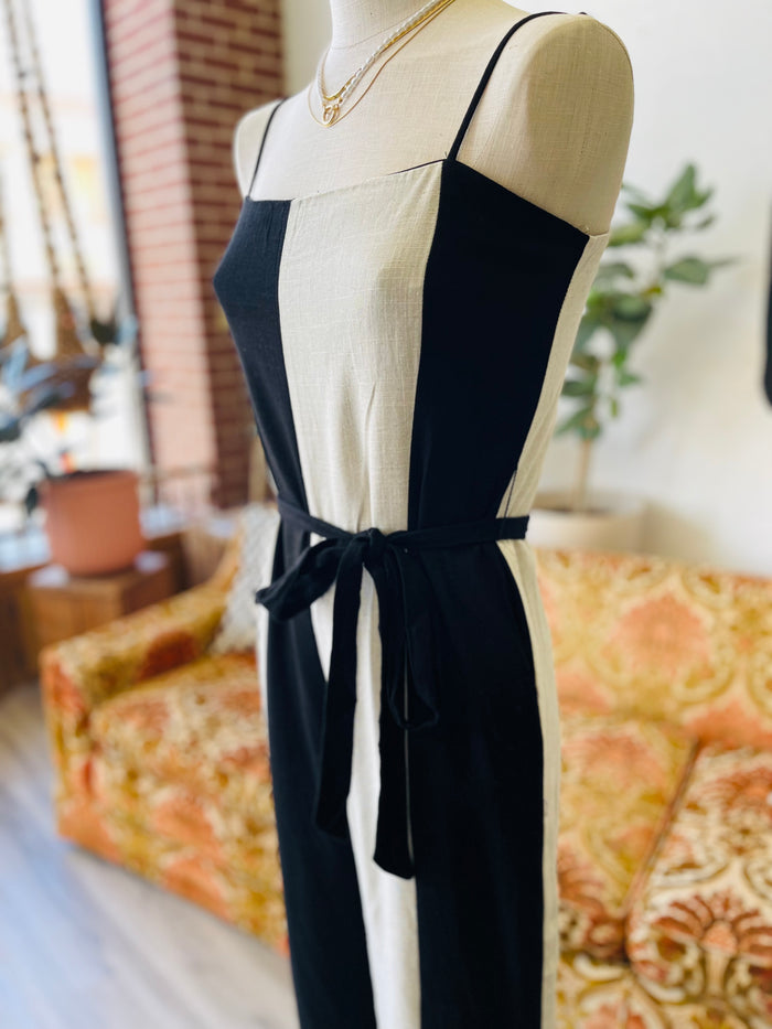 Striped Jumpsuit in Black & White