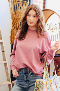 Basic Long Sleeve Top + Mauve