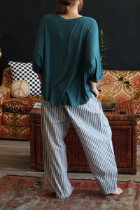 Danny Green Striped Barrel Denim Pants