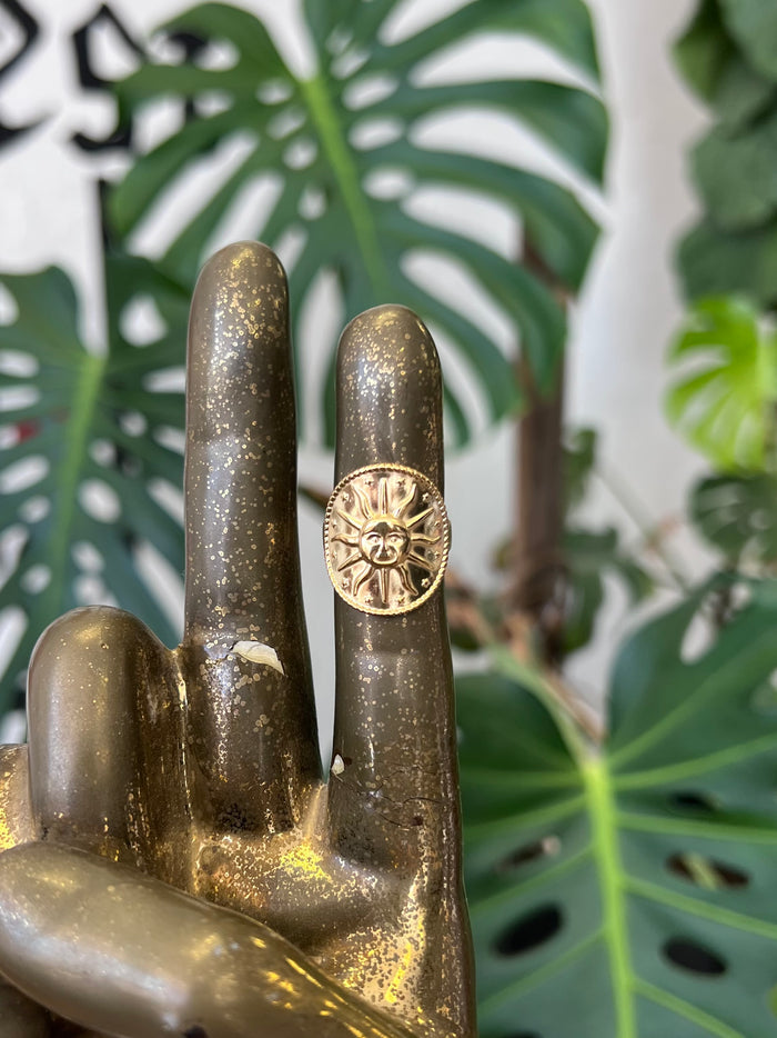 18K Gold Plated Adjustable Ring Sun