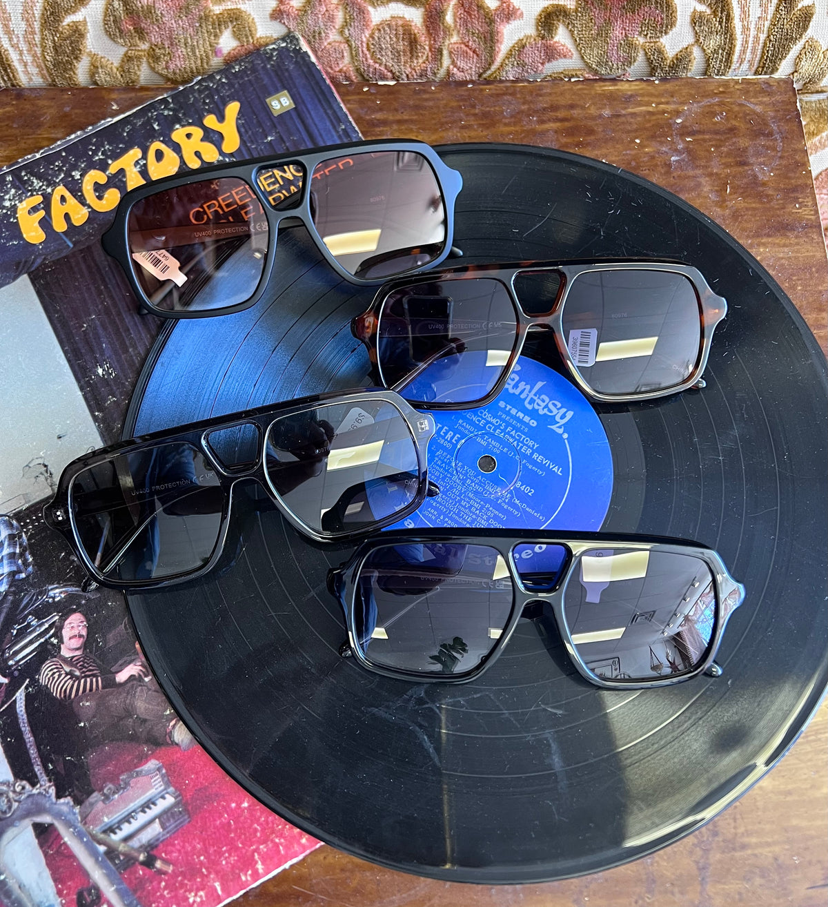 Large Acetate Frame Retro Aviator Sunglasses