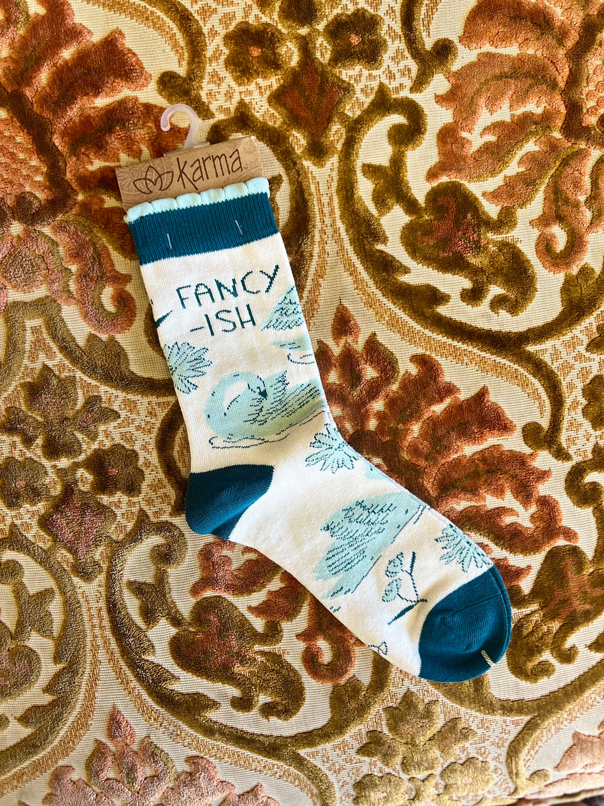 Fancy-ish Swan Crew Socks