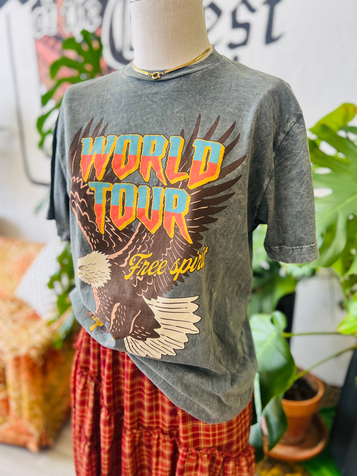 Mineral Wash World Tour Tee + Grey