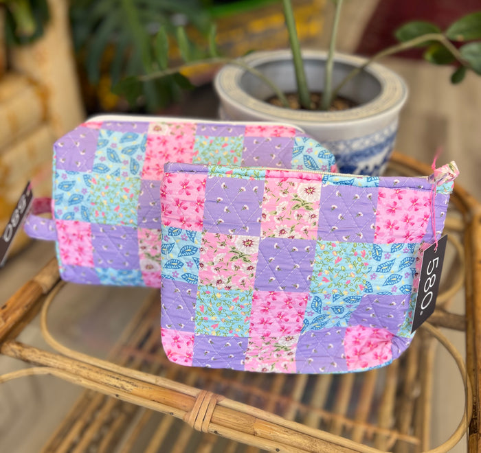 "Spring Garden" Quilted Vanity and Travel Bag
