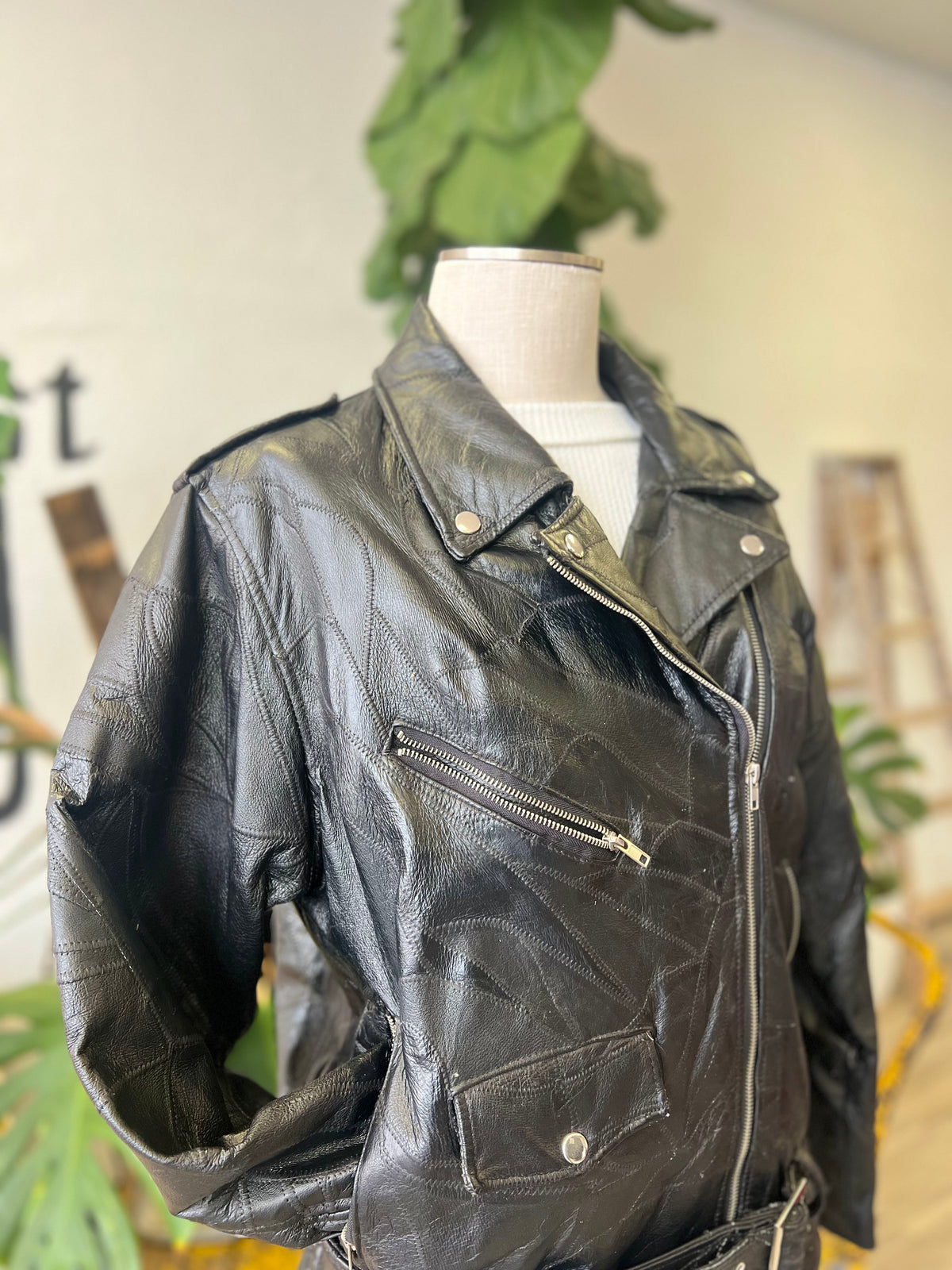 Vault | Leather Biker Jacket L/XL