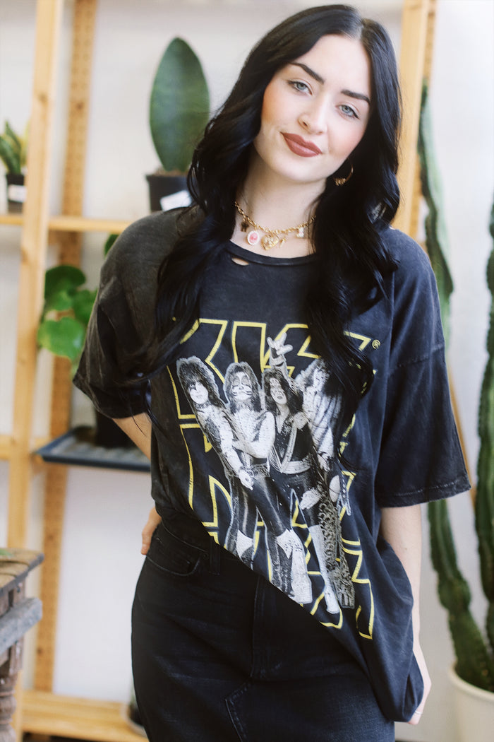 KISS Band Portrait Oversized Graphic Tee
