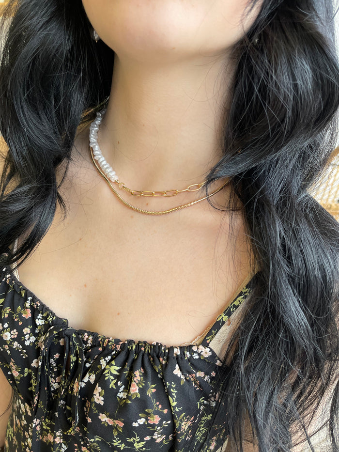 Pearl Mixed Chain Necklace