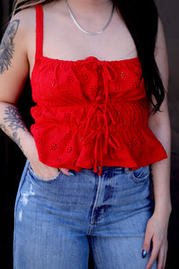 Too Cute To Handle Tank Top in Red