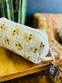 "Sunflower Bouquet" Designer Quilted Vanity and Travel Bag