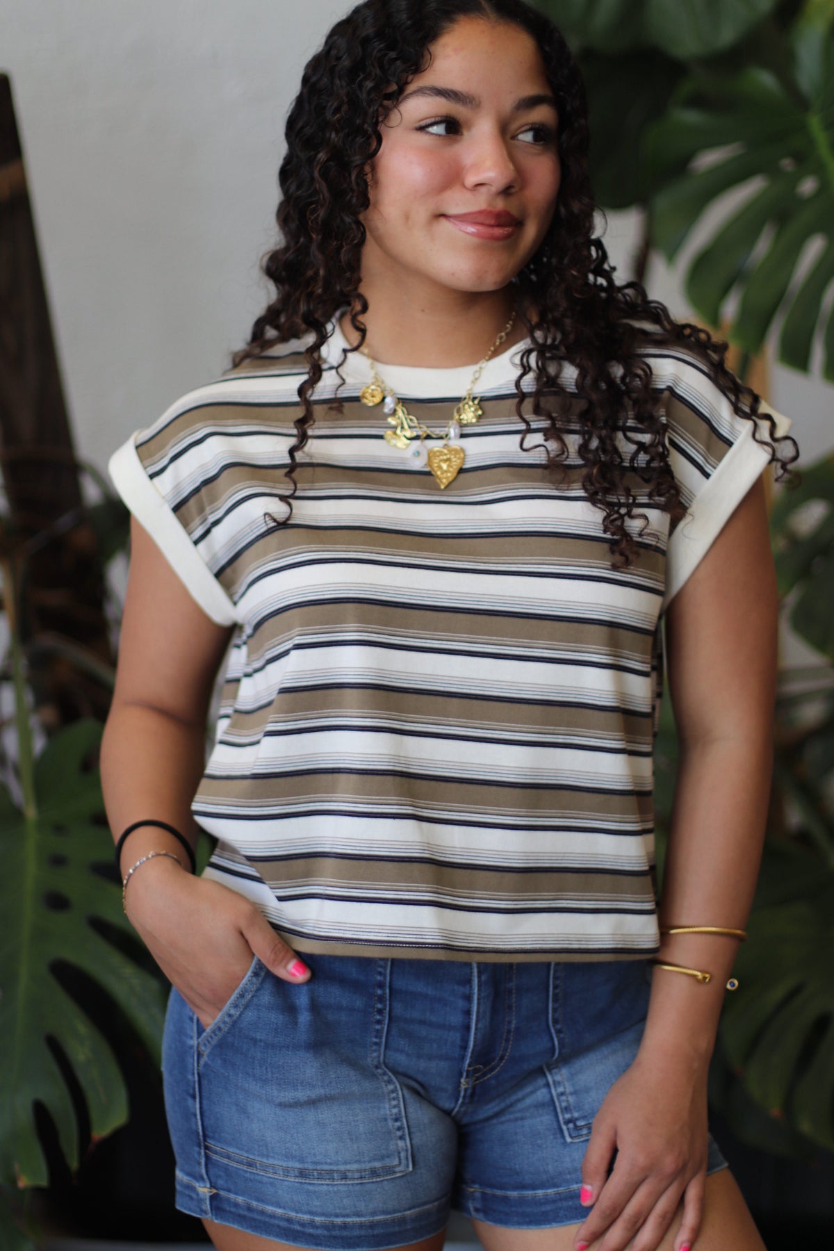 Vicki Striped Knit Top