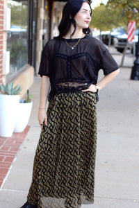 Goldie Flowy Midi Skirt + Black