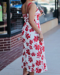 Amber Floral Maxi Dress + Red