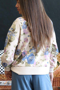 DJ Cream Floral Print Sweatshirt