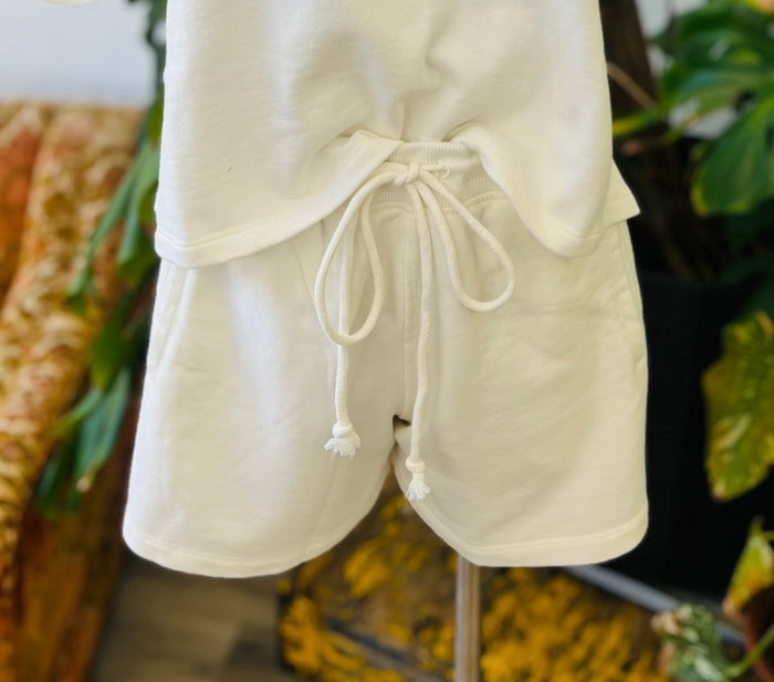 Cozy Terry Shorts + Ecru