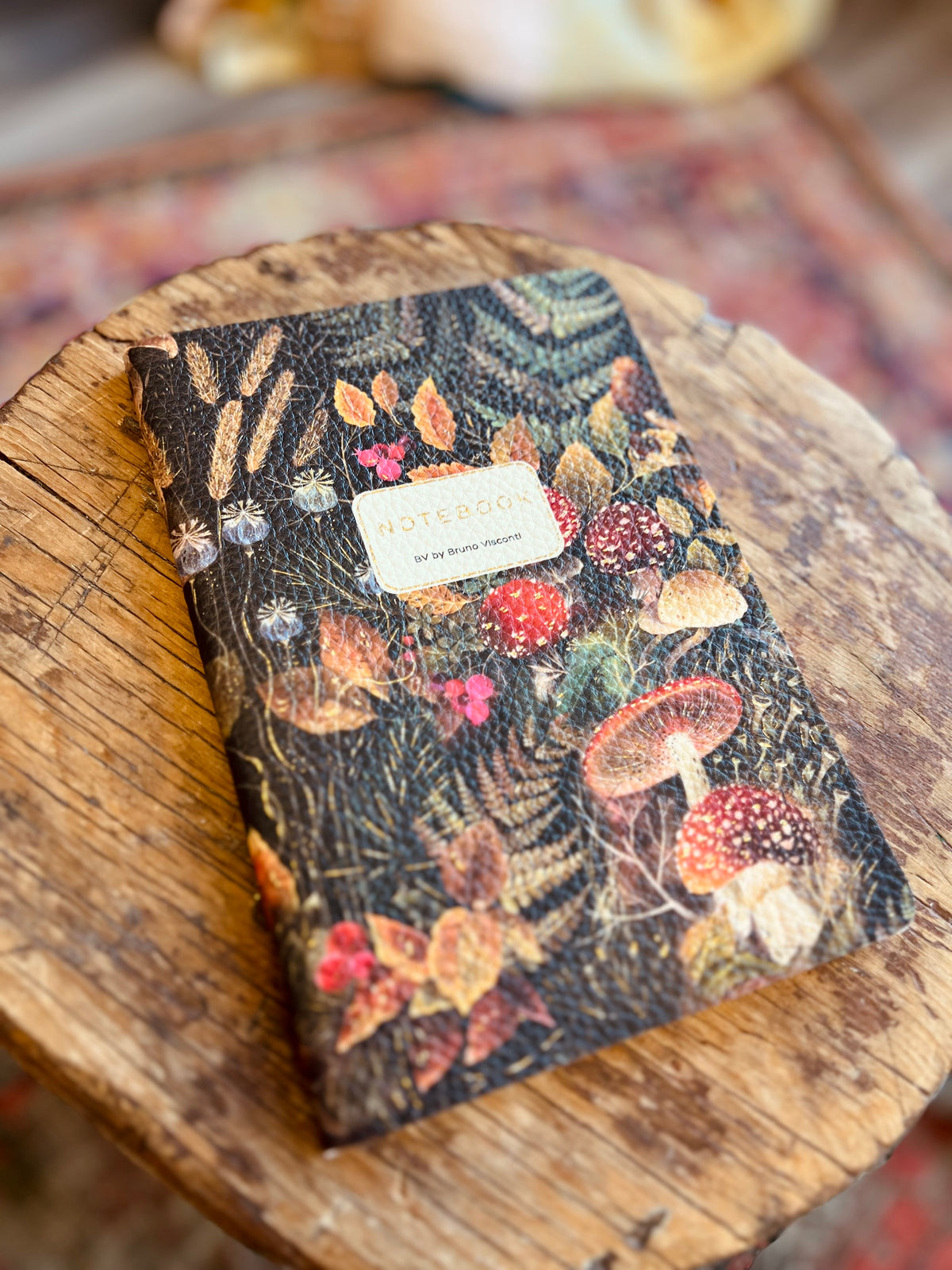 Vegan Leather A5 Notebook -Forest Mushrooms