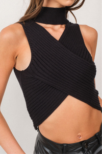 Vicki Reversible Sleeveless Knit Top + Black